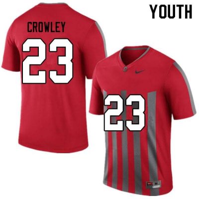 NCAA Ohio State Buckeyes Youth #23 Marcus Crowley Throwback Nike Football College Jersey HNP0745IR